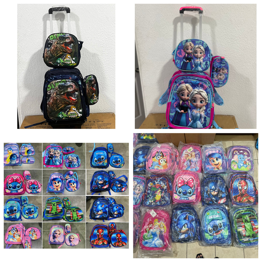 Set por 3 Mochila escolar diseños exclusivos