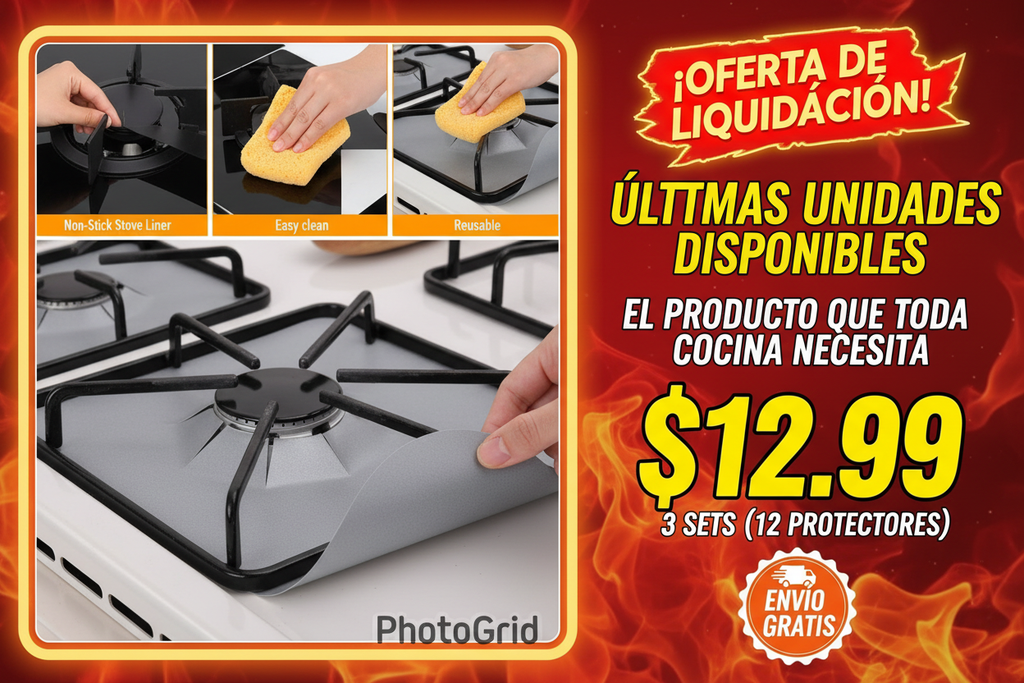 Oferta Liquidación - 3 Sets Protectores Estufa - Últimas Unidades $12.99